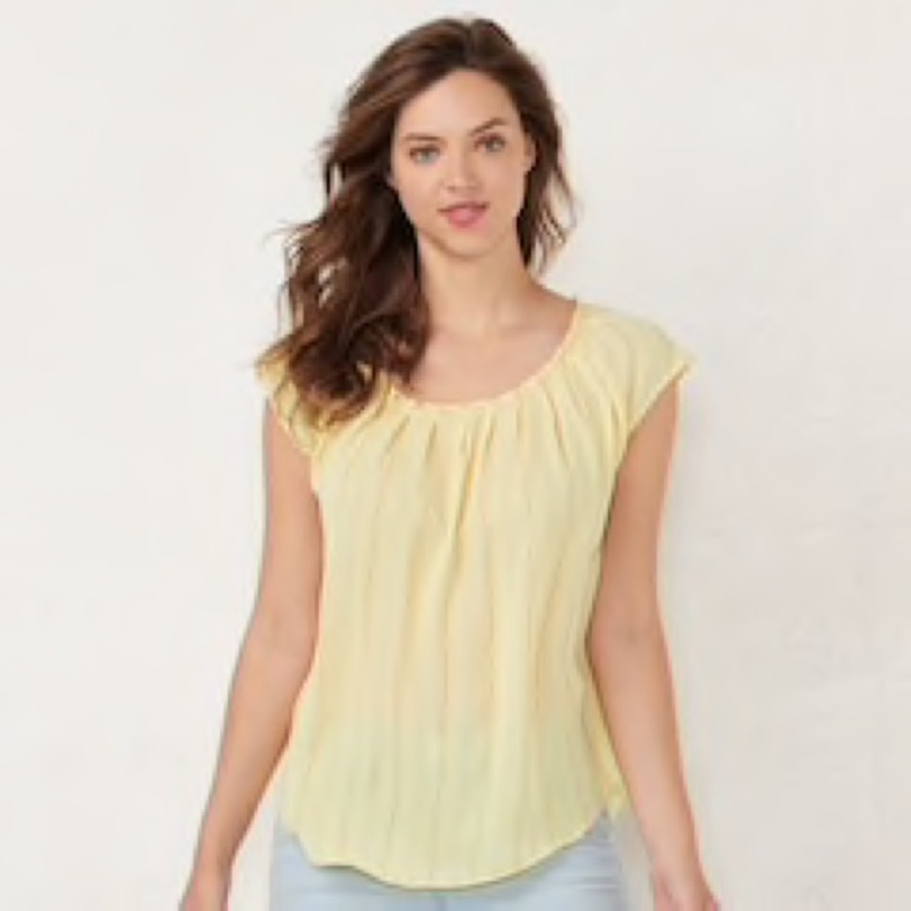 NWT  LC Lauren Conrad Pleat Neck Top